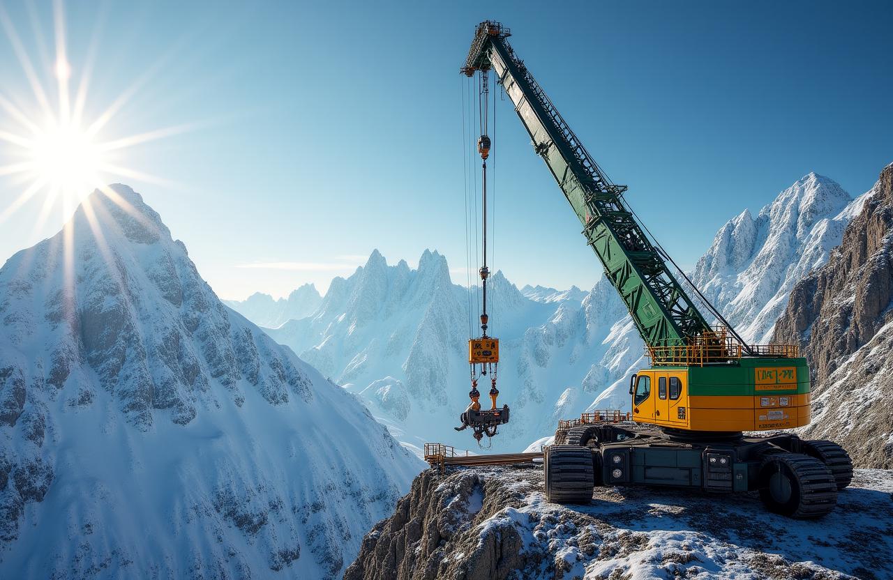 Cantiere in alta quota tra le Alpi Italiane